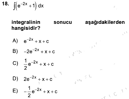 Genel Matematik 2021-2022 Dönem Sonu Sınavı - 18. soru