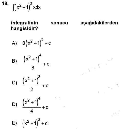 Genel Matematik 2022-2023 Dönem Sonu Sınavı - 18. soru