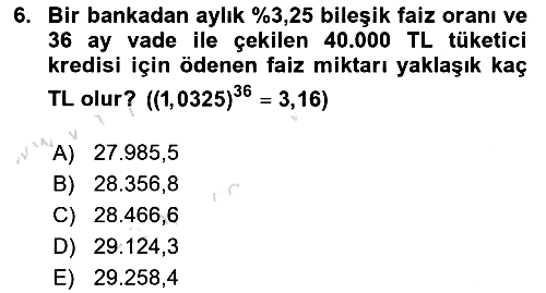 Genel Matematik 2023-2024 Dönem Sonu Sınavı - 6. soru