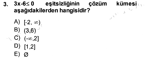 Genel Matematik 2013-2014 Tek Ders Sınavı - 3. soru