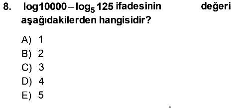 Genel Matematik 2013-2014 Tek Ders Sınavı - 8. soru