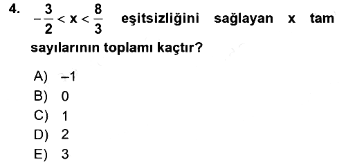 Genel Matematik 2015-2016 Tek Ders Sınavı - 4. soru