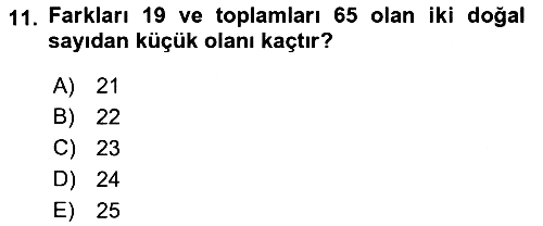 Genel Matematik 2022-2023 Yaz Okulu Sınavı - 11. soru
