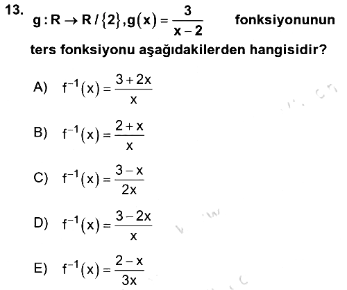 Genel Matematik 2025-2026 Ara Sınav - 13. soru