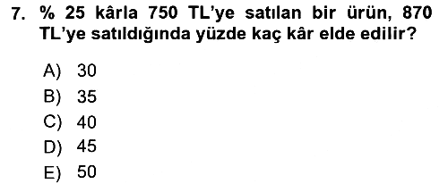 Genel Matematik 2025-2026 Dönem Sonu Sınavı - 7. soru