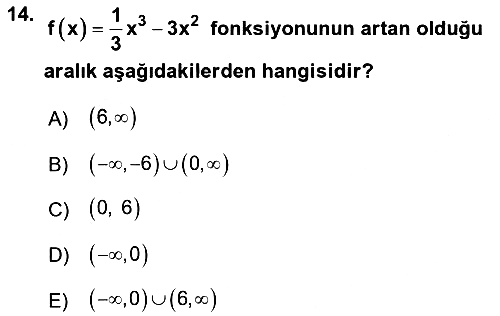 Genel Matematik 2025-2026 Dönem Sonu Sınavı - 14. soru