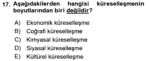 Genel Uygarlık Tarihi 2017-2018 3 Ders Sınavı - 17. soru