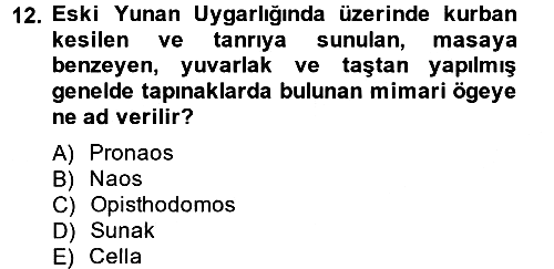 Genel Uygarlık Tarihi 2013-2014 Ara Sınav - 12. soru