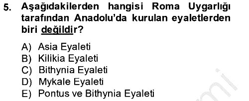 Genel Uygarlık Tarihi 2013-2014 Dönem Sonu Sınavı - 5. soru