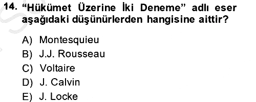 Genel Uygarlık Tarihi 2013-2014 Dönem Sonu Sınavı - 14. soru