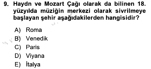 Genel Uygarlık Tarihi 2016-2017 Dönem Sonu Sınavı - 9. soru