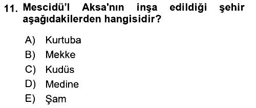 Genel Uygarlık Tarihi 2023-2024 Dönem Sonu Sınavı - 11. soru