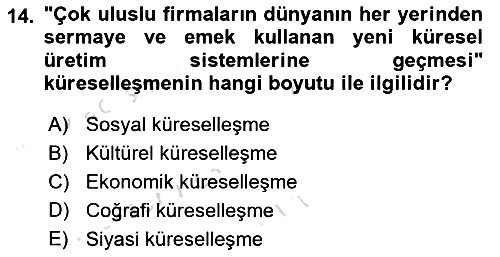 Genel Uygarlık Tarihi 2020-2021 Yaz Okulu Sınavı - 14. soru
