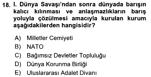 Genel Uygarlık Tarihi 2021-2022 Yaz Okulu Sınavı - 18. soru