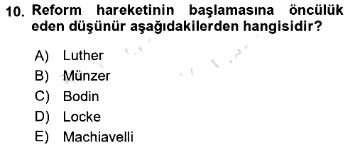 Genel Uygarlık Tarihi 2022-2023 Yaz Okulu Sınavı - 10. soru