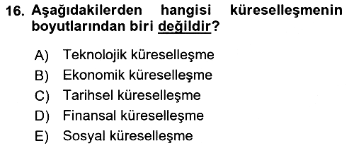 Genel Uygarlık Tarihi 2022-2023 Yaz Okulu Sınavı - 16. soru