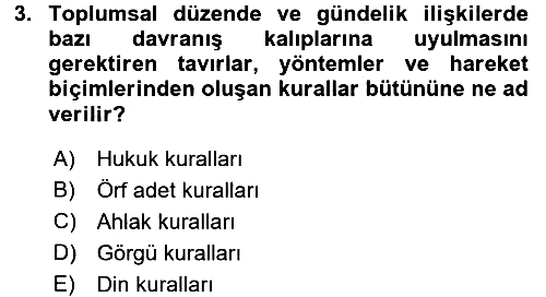 Hukukun Temel Kavramları 2017-2018 3 Ders Sınavı - 3. soru