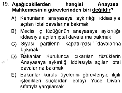 Hukukun Temel Kavramları 2012-2013 Ara Sınav - 19. soru