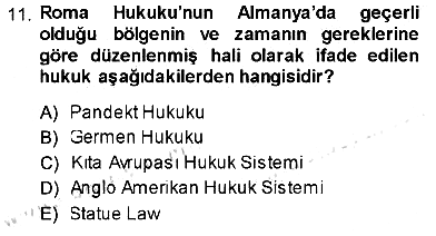Hukukun Temel Kavramları 2013-2014 Ara Sınav - 11. soru
