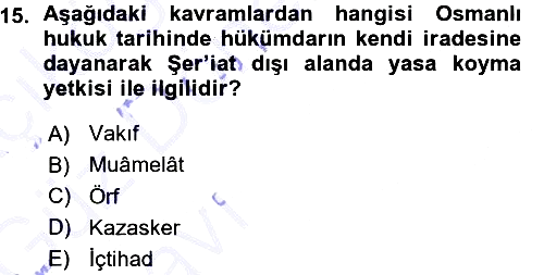 Hukukun Temel Kavramları 2015-2016 Ara Sınav - 15. soru