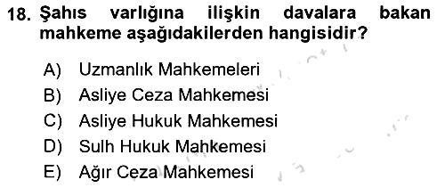 Hukukun Temel Kavramları 2023-2024 Ara Sınav - 18. soru