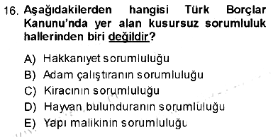 Hukukun Temel Kavramları 2013-2014 Dönem Sonu Sınavı - 16. soru