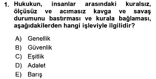 Hukukun Temel Kavramları 2015-2016 Dönem Sonu Sınavı - 1. soru