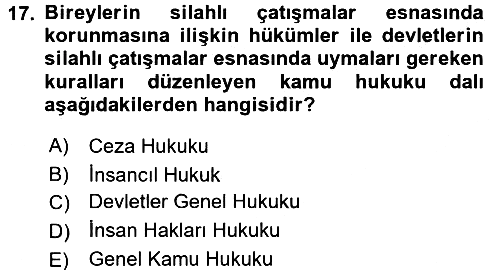 Hukukun Temel Kavramları 2016-2017 Dönem Sonu Sınavı - 17. soru