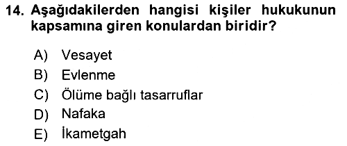 Hukukun Temel Kavramları 2024-2025 Dönem Sonu Sınavı - 14. soru
