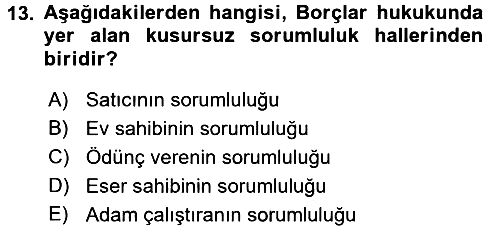 Hukukun Temel Kavramları 2015-2016 Tek Ders Sınavı - 13. soru