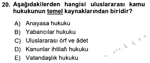 Hukukun Temel Kavramları 2018-2019 Yaz Okulu Sınavı - 20. soru