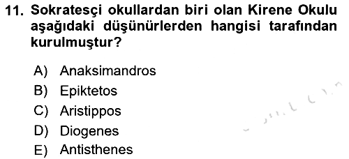 İlkçağ Felsefesi 2021-2022 Ara Sınav - 11. soru