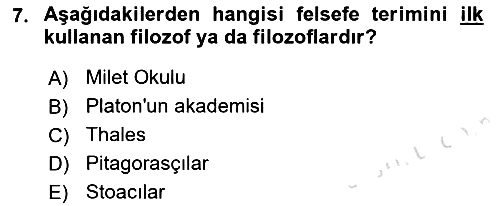 İlkçağ Felsefesi 2023-2024 Ara Sınav - 7. soru