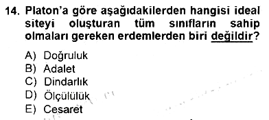 İlkçağ Felsefesi 2012-2013 Dönem Sonu Sınavı - 14. soru