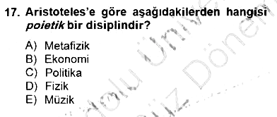 İlkçağ Felsefesi 2012-2013 Dönem Sonu Sınavı - 17. soru