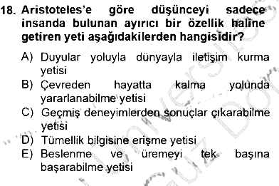 İlkçağ Felsefesi 2013-2014 Dönem Sonu Sınavı - 18. soru