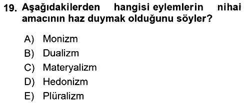 İlkçağ Felsefesi 2023-2024 Dönem Sonu Sınavı - 19. soru