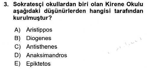 İlkçağ Felsefesi 2025-2026 Dönem Sonu Sınavı - 3. soru