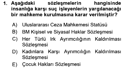 İnsan Hakları Ve Kamu Özgürlükleri 2017-2018 3 Ders Sınavı - 1. soru