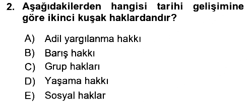 İnsan Hakları Ve Kamu Özgürlükleri 2017-2018 3 Ders Sınavı - 2. soru