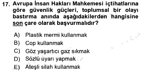 İnsan Hakları Ve Kamu Özgürlükleri 2015-2016 Dönem Sonu Sınavı - 17. soru