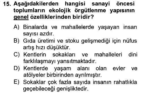 İnsan ve Toplum 2012-2013 Ara Sınav - 15. soru