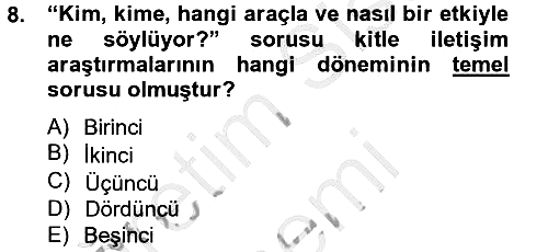 İnsan ve Toplum 2014-2015 Ara Sınav - 8. soru