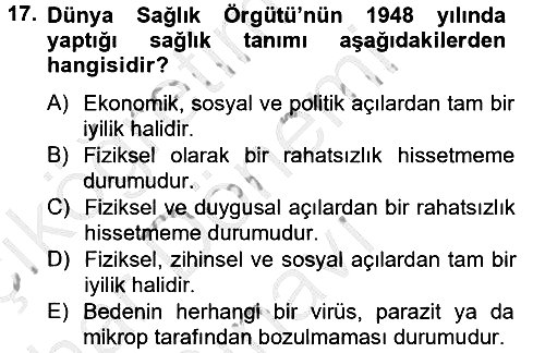 İnsan ve Toplum 2012-2013 Dönem Sonu Sınavı - 17. soru