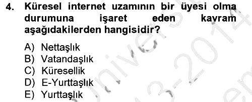 İnsan ve Toplum 2013-2014 Dönem Sonu Sınavı - 4. soru