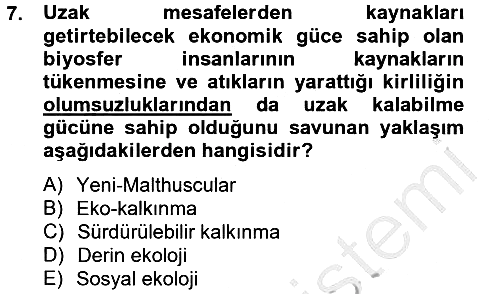 İnsan ve Toplum 2013-2014 Dönem Sonu Sınavı - 7. soru