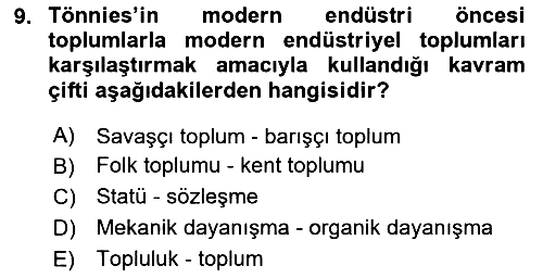 İnsan ve Toplum 2025-2026 Ara Sınav - 9. soru