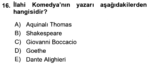 Kültür Tarihi 2016-2017 Ara Sınav - 16. soru