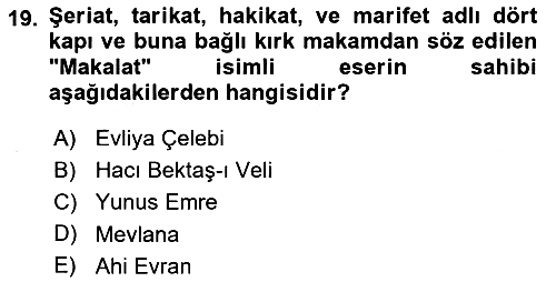 Kültür Tarihi 2021-2022 Ara Sınav - 19. soru