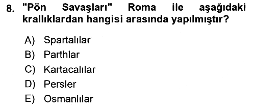 Kültür Tarihi 2023-2024 Ara Sınav - 8. soru